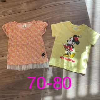 ディズニー(Disney)の【匿名配送】　70-80サイズ　ディズニー　ミニー　Tシャツ　2点セット(Ｔシャツ)