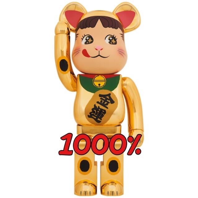 BE@RBRICK 招き猫 ペコちゃん 金運 金メッキ 1000％ 新品