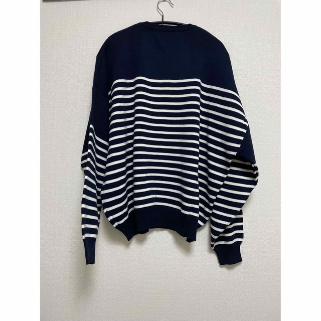 MIRANO RIB BORDER KNIT TOP ネイビー　FORME レディースのトップス(ニット/セーター)の商品写真