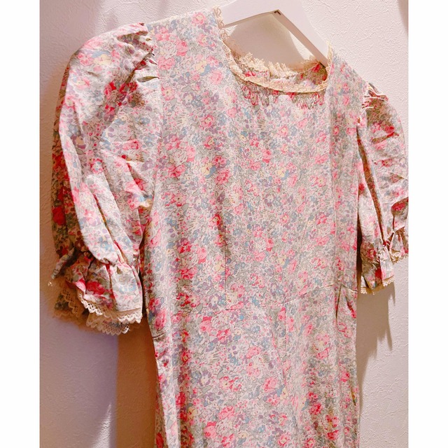 ガニーサックス風　vintage 小花柄　ロングワンピース 3