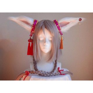 チャイナ 中華 けもみみ コスプレ カチューシャ 創作 ケモミミ ピンクカフス(アクセサリー)