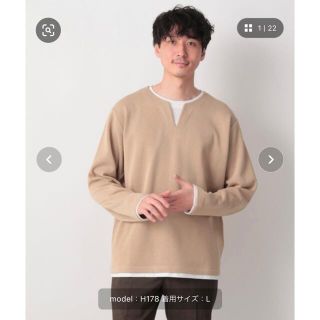 グローバルワーク(GLOBAL WORK)のGLOBAL WORK グローバルワーク トップス キーネックレイヤード長袖(Tシャツ/カットソー(七分/長袖))