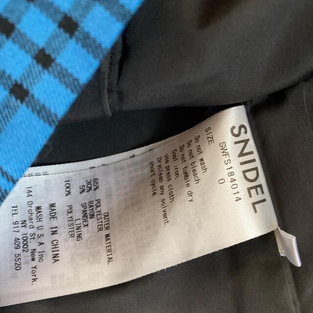 SNIDEL(スナイデル)の美品snidel ブルーチェックスカート　サイズ0 レディースのスカート(ミニスカート)の商品写真