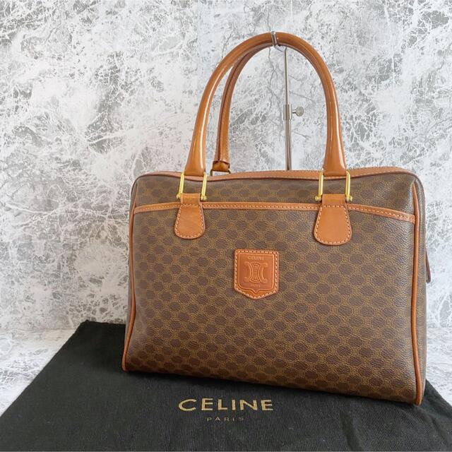 美品 CELINE セリーヌ マカダム トリオンフ レザー ハンドバッグ