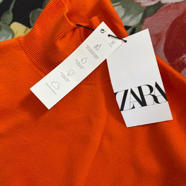 ZARA(ザラ)の新品★ZARA ビビットカラーオレンジニットワンピM レディースのワンピース(ミニワンピース)の商品写真