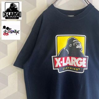 【エクストララージ×ディズニー】Wネーム Tシャツ 黒 ミッキー X-Large