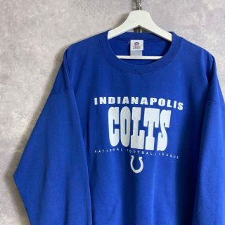 ビンテージチームスウェット 90s コルツ 青 ブルー 白 COLTS(スウェット)