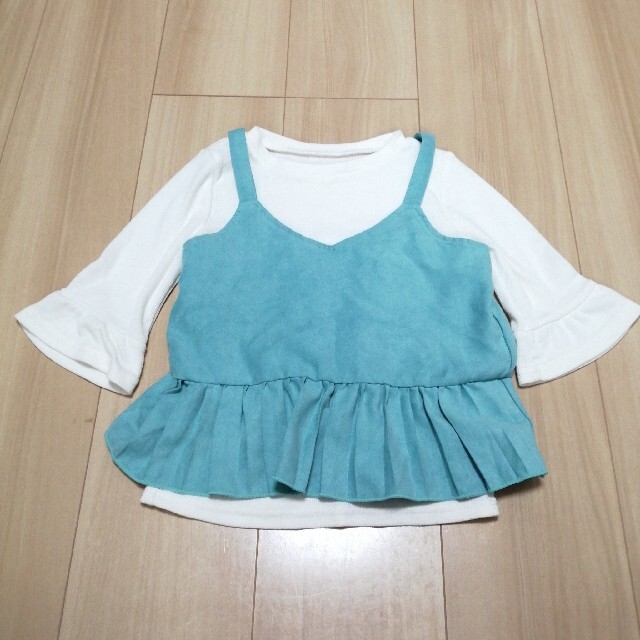 重ね着 トップス 七分袖 120cm キッズ/ベビー/マタニティのキッズ服女の子用(90cm~)(Tシャツ/カットソー)の商品写真