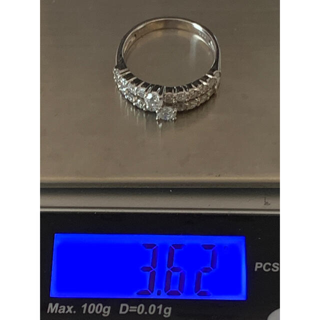 プラチナ✨ダイヤハーフエタニティ✨2連1.0ctリング✨無色透明キラキラ