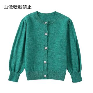 🍬10月新作🍭9424◆green グリーン ニット カーディガン(カーディガン)