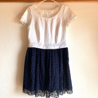 ラバーラ(la Bala)のla Bala美品白紺の定番ワンピースsize38👗(ミニワンピース)