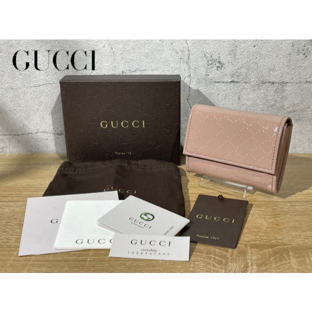 全新品 GUCCI グッチ マイクログッチシマ コインケース ピンクベージュ