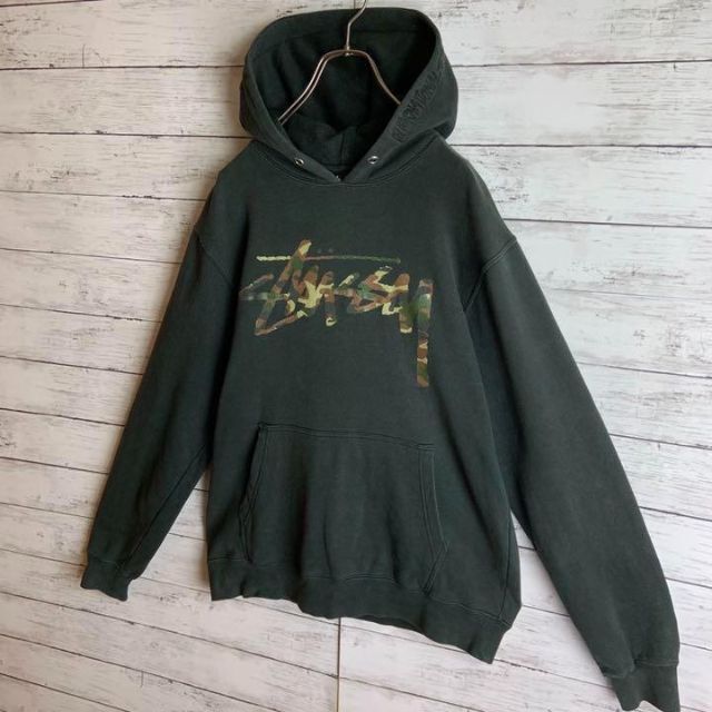 入手困難】ステューシー♤刺繍ビッグロゴ 希少 パーカー ストリート 即