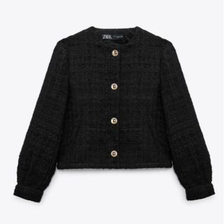 ZARA ツイードジャケット　ゴールドボタン