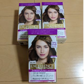 ロレアルパリ(L'Oreal Paris)のロレアルパリエクセランスクリームタイプ6NB×3(白髪染め)