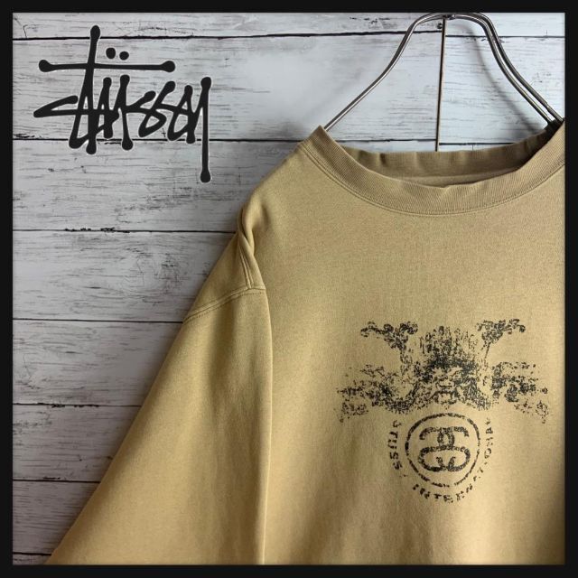 STUSSY(ステューシー)の【90s 紺色タグ】ステューシー ドラゴン ゆるだぼスウェット アースカラー メンズのトップス(スウェット)の商品写真