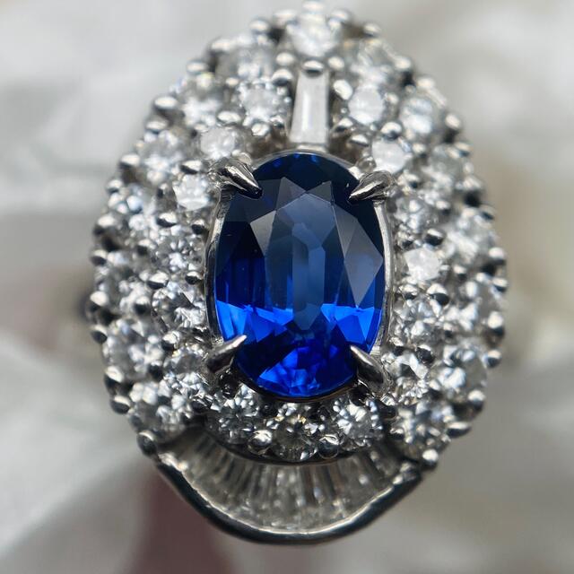 ロイヤルブルー　サファイア　リング　PT900 ダイヤモンド