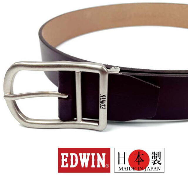 EDWIN(エドウィン)のブラック 黒 エドウイン 日本製 本革 ベルト ビジネス ユニセックス 29 メンズのファッション小物(ベルト)の商品写真