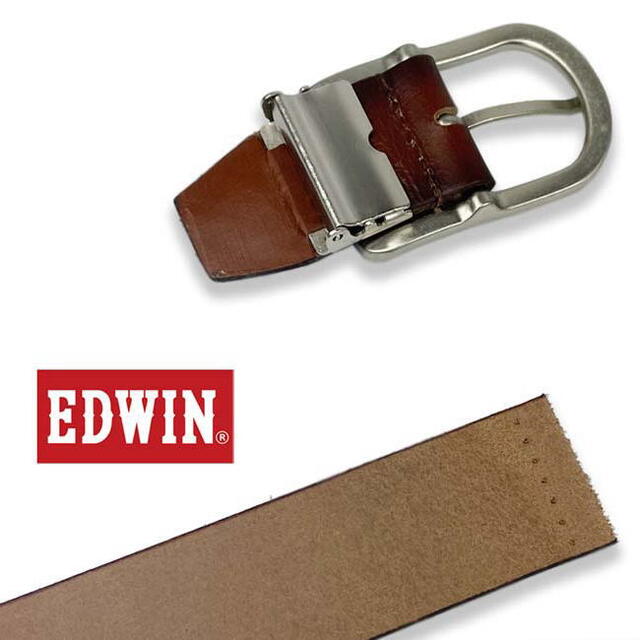EDWIN(エドウィン)のブラウン 茶 エドウイン 日本製 本革 ベルト ビジネス ユニセックス 29 レディースのファッション小物(ベルト)の商品写真