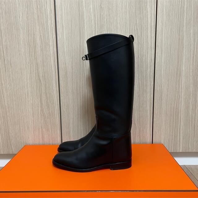 HERMESエルメス ジャンピング ブーツ ケリー金具 37ハーフ 美品