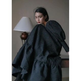 アメリヴィンテージ(Ameri VINTAGE)の【美品】Sheer ロングドレス ブラックワンピース(ロングワンピース/マキシワンピース)