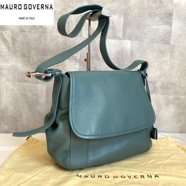 極美品】MAURO GOVERNA ターコイズグリーン 希少色ショルダーバッグ
