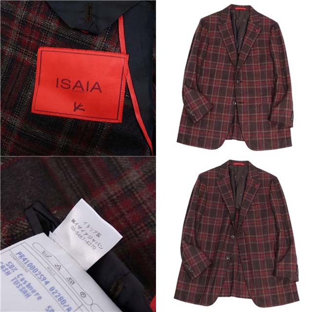 ISAIA - イザイア ジャケット テーラード チェック カシミヤ ISAIA - イザイア ジャケット テーラード チェック カシミヤ