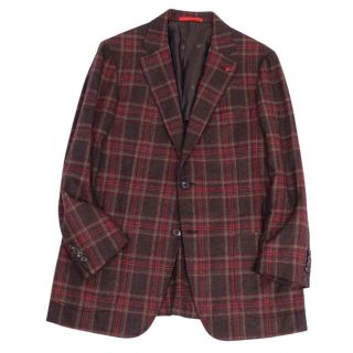 イザイア(ISAIA)のイザイア ジャケット テーラード チェック カシミヤ シルク メンズ 52(テーラードジャケット)