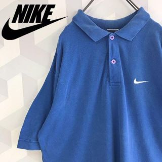 90s 銀タグ　NIKE 襟付き　リンガーTシャツ　ポロシャツ　L相当