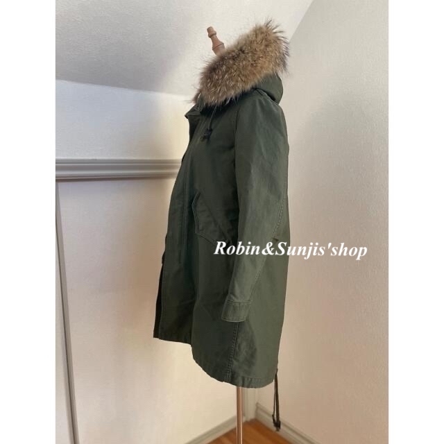 【UPPER HIGHTS】ラクーンファーコットンモッズコートkhaki