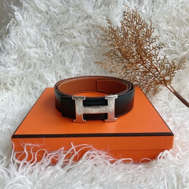 独特の上品 Hermes - リバーシブルベルト』 エルメス【シルバーH