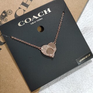 コーチ(COACH)の新商品★COACH コーチ シグネチャー ハート ネックレス ローズゴールド(ネックレス)