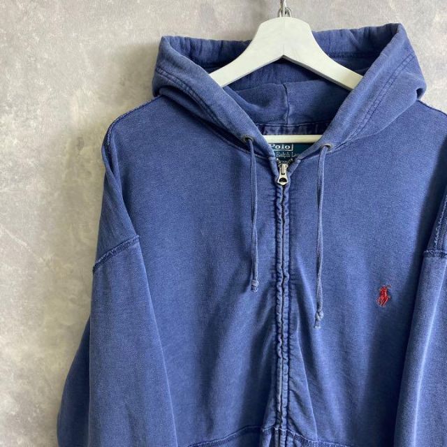 Ralph Lauren(ラルフローレン)のラルフローレン 90s フルジップ パーカー ワンポイント ネイビー 大きい メンズのトップス(パーカー)の商品写真