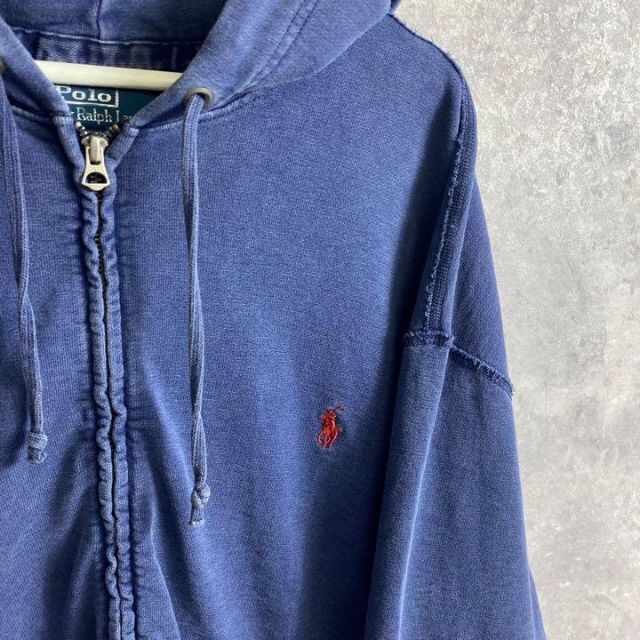 Ralph Lauren(ラルフローレン)のラルフローレン 90s フルジップ パーカー ワンポイント ネイビー 大きい メンズのトップス(パーカー)の商品写真