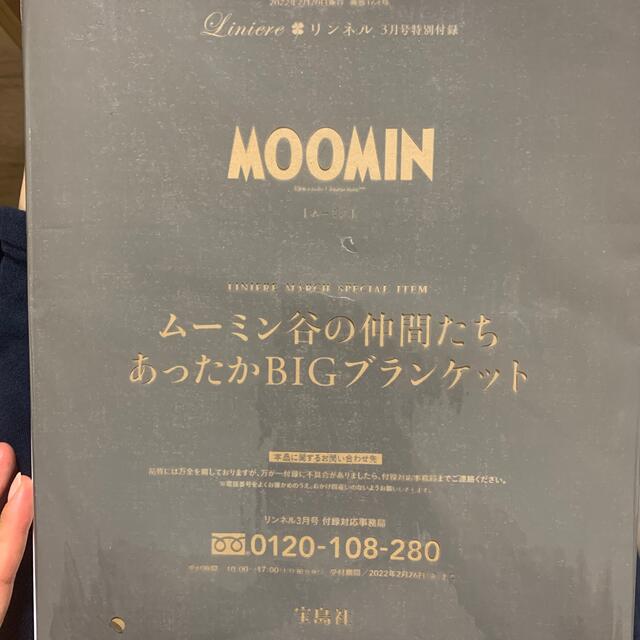 宝島社(タカラジマシャ)のムーミン　BIGブランケット【リンネル 2022年 03月号】 インテリア/住まい/日用品の寝具(毛布)の商品写真