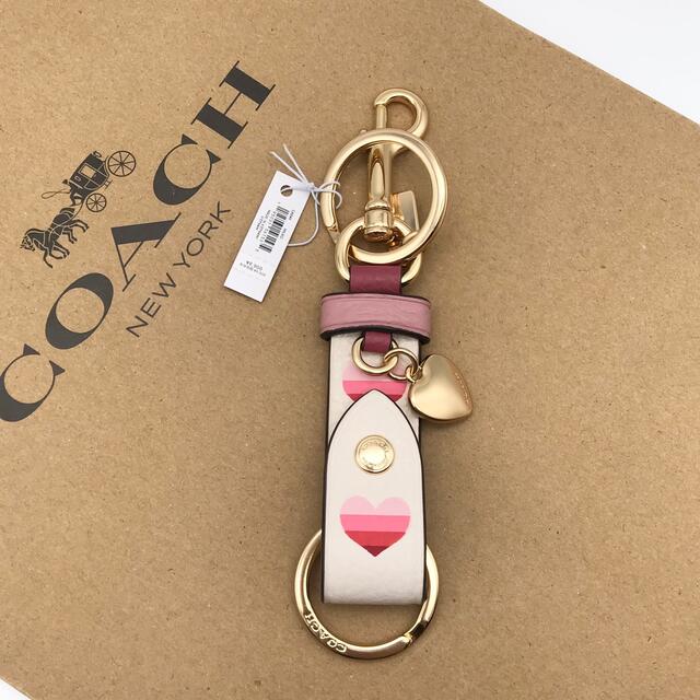 ¥9900カラー【COACH☆新作】新品！トリガー スナップ チャーム！ハート！ストライプ！