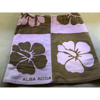 アルバローザ(ALBA ROSA)のアルバローザ ALBA ROSA 升目スカート 茶×ピンク(ミニスカート)