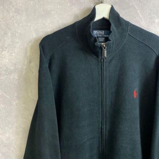 ラルフローレン(Ralph Lauren)のラルフローレン 90s ハーフジップニット セーター 黒 赤 ワンポイント(ニット/セーター)