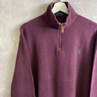 ラルフローレン(Ralph Lauren)のラルフローレン ハーフジップニット セーター パープル 紫 ワンポイント(ニット/セーター)