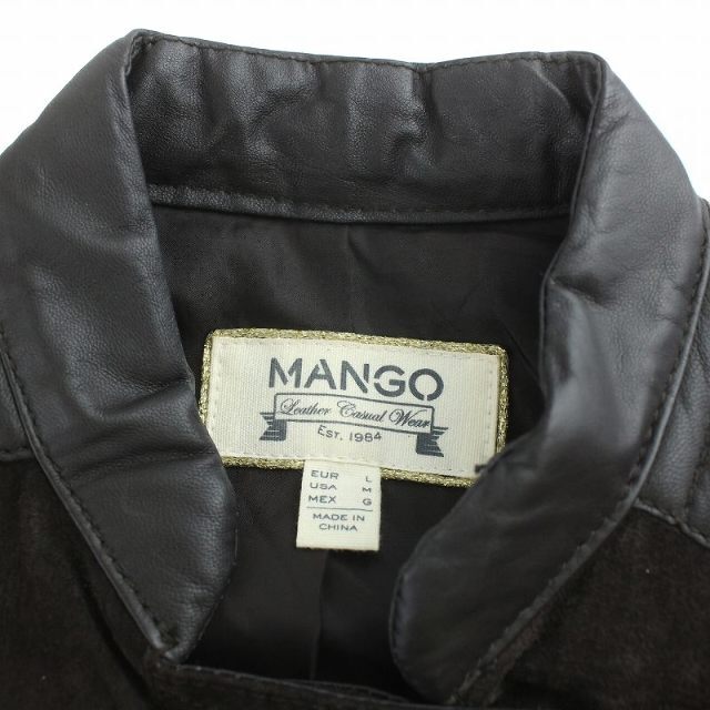 MANGO 美 本革 ラムレザージャケット ライダース ダークブラウン