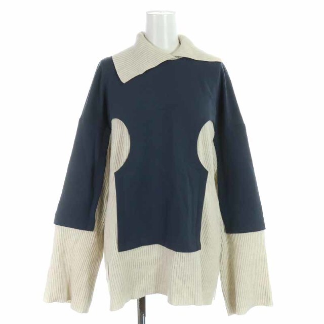 ENFOLD ダブルクロス ニットレイヤードPULLOVER 38 M 白 ENFOLD ダブルクロス ニットレイヤードPULLOVER 38 M 白