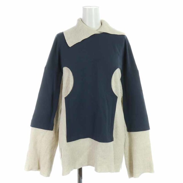 ENFOLD ダブルクロス ニットレイヤードPULLOVER 38 M 白