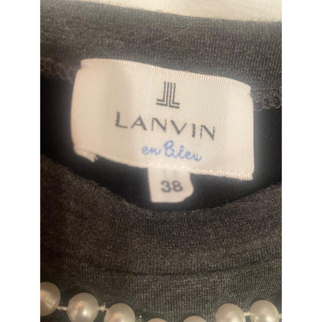 LANVIN en Bleu(ランバンオンブルー)のランバンオンブルー　ビジュー付きカットソー　38 レディースのトップス(カットソー(長袖/七分))の商品写真