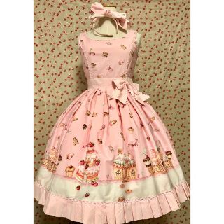 アンジェリックプリティー(Angelic Pretty)のAngelic prettyお菓子の国JSKリボンカチューシャ　アンプリプリティ(ひざ丈ワンピース)