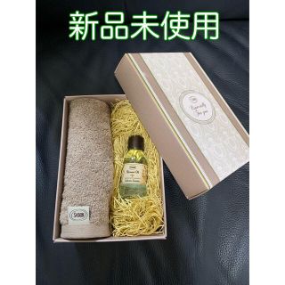 サボン(SABON)のＳＡＢＯＮ　シャワーオイル５０ｍｌ＆オーガニックタオル  デリケートジャスミン(ボディオイル)