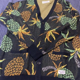 ワコマリア(WACKO MARIA)のワコマリア パイナップル　PINEAPPLE ジャカード　カーディガン 黒(カーディガン)