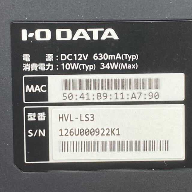 IODATA(アイオーデータ)のI・O DATA アイオーデータ HVL-LS3 ハードディスク 3TB スマホ/家電/カメラのPC/タブレット(PC周辺機器)の商品写真