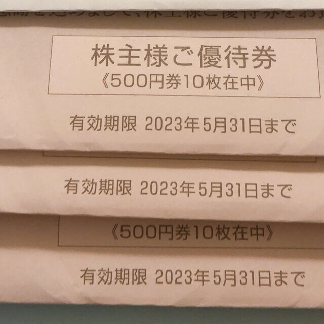 吉野家　株主優待　3冊　500円10枚入り