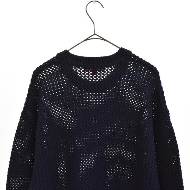 SUPREME シュプリーム 20AW Textured Small Box Sweater テクスチャード スモールボックスロゴ クルーネックニットセーター ネイビー 3