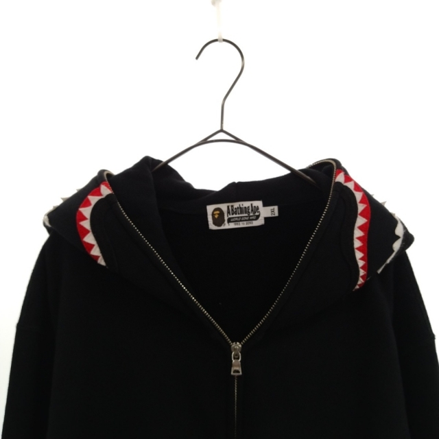 A BATHING APE(アベイシングエイプ)のA BATHING APE アベイシングエイプ SHARK FULL ZIP HOODIE シャーク フルジップ フーディー プルオーバーパーカー ブラック 001ZPH201010X メンズのトップス(パーカー)の商品写真